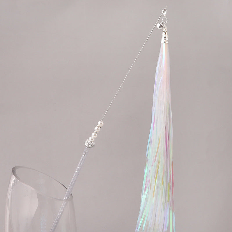HKM-7035453 Acrylic Cat Stick with Mixed Color Tassels - 46cm Length, 20g