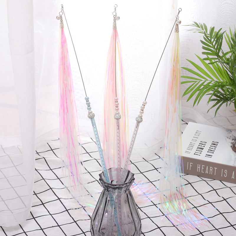 HKM-7035453 Acrylic Cat Stick with Mixed Color Tassels - 46cm Length, 20g