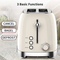 HKM-703635 Electric Retro Toaster for 2 Slices with 1-6 Level Bread Baking Function