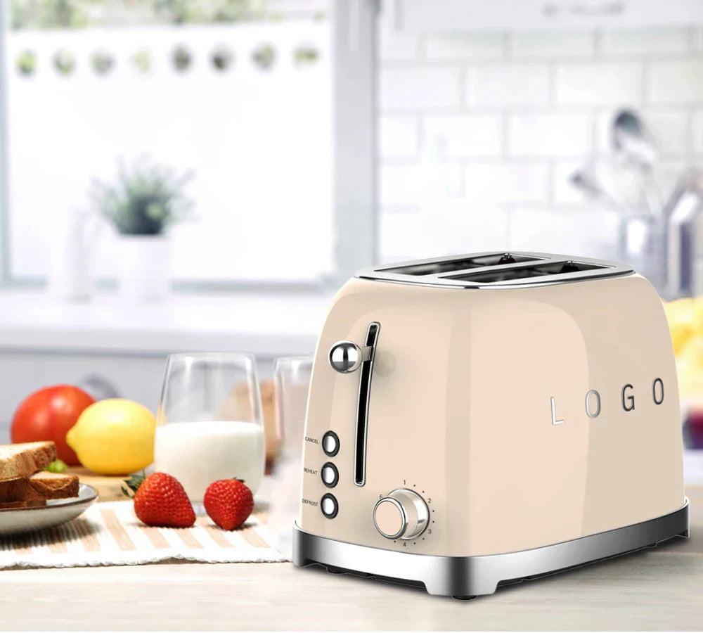 HKM-703635 Electric Retro Toaster for 2 Slices with 1-6 Level Bread Baking Function