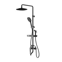 HKM-703763 Modern Matte Black Exposed Thermostatic Shower Column with Jet & Massage Spray