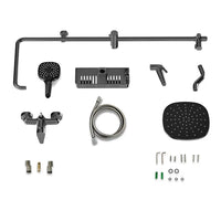 HKM-703763 Modern Matte Black Exposed Thermostatic Shower Column with Jet & Massage Spray