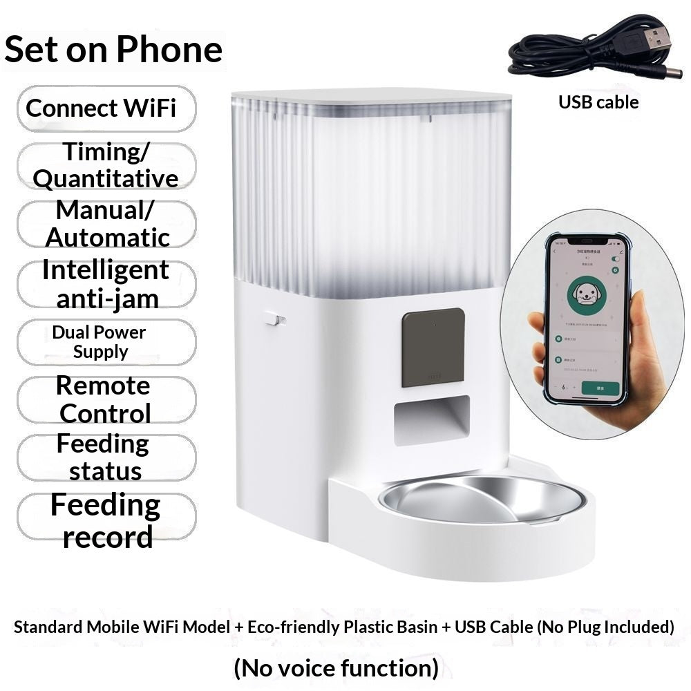 HKM-7038397 Smart Remote Pet Feeder with Schedule, Monitoring, and Voice Control Options