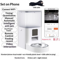 HKM-7038397 Smart Remote Pet Feeder with Schedule, Monitoring, and Voice Control Options