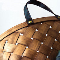 HKM-7038653 Bamboo Rattan Cat Bed House - Hand-Woven Pet Nest with High Resilience Cushion