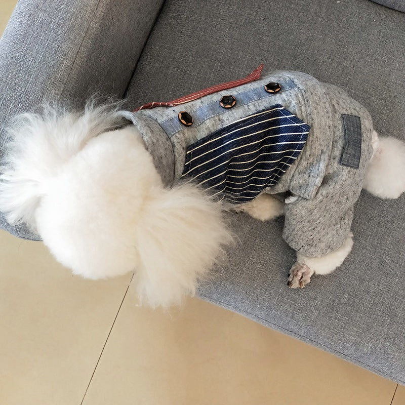 HKM-7039037 Thick Cotton Four-Legged Winter Clothing for Small Dogs