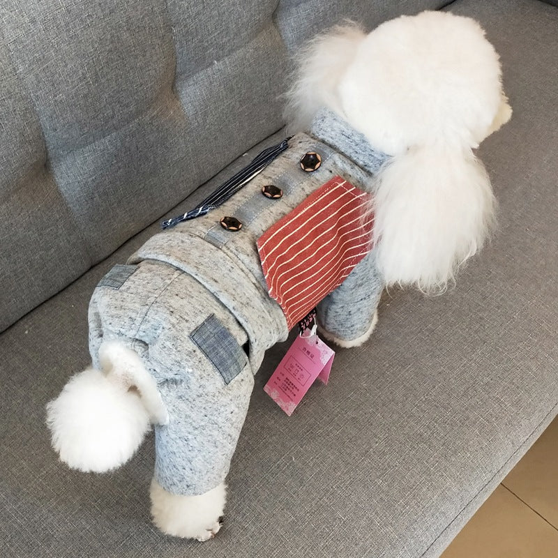 HKM-7039037 Thick Cotton Four-Legged Winter Clothing for Small Dogs