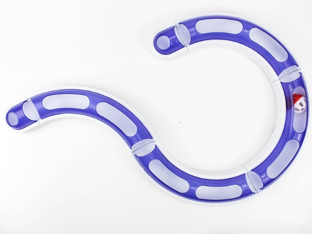 HKM-7039677 Cat Turntable Track Toy - Pink, Blue, and Purple Color Options, 29cm Flat Rail for Engaging Play