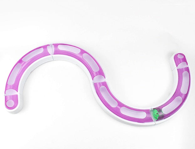 HKM-7039677 Cat Turntable Track Toy - Pink, Blue, and Purple Color Options, 29cm Flat Rail for Engaging Play