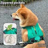 HKM-7040189 Lightweight Dog Travel Chest Strap with Zipper Pocket in Multiple Colors