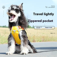 HKM-7040189 Lightweight Dog Travel Chest Strap with Zipper Pocket in Multiple Colors