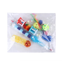 HKM-7041213 14-Piece Plush Cat Toy Set with Multiple Combinations for Interactive Play