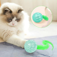 HKM-7041853 Interactive Cat Bouncy Ball Toy with Tail for Indoor Play - Safe and Engaging for Cats and Kittens
