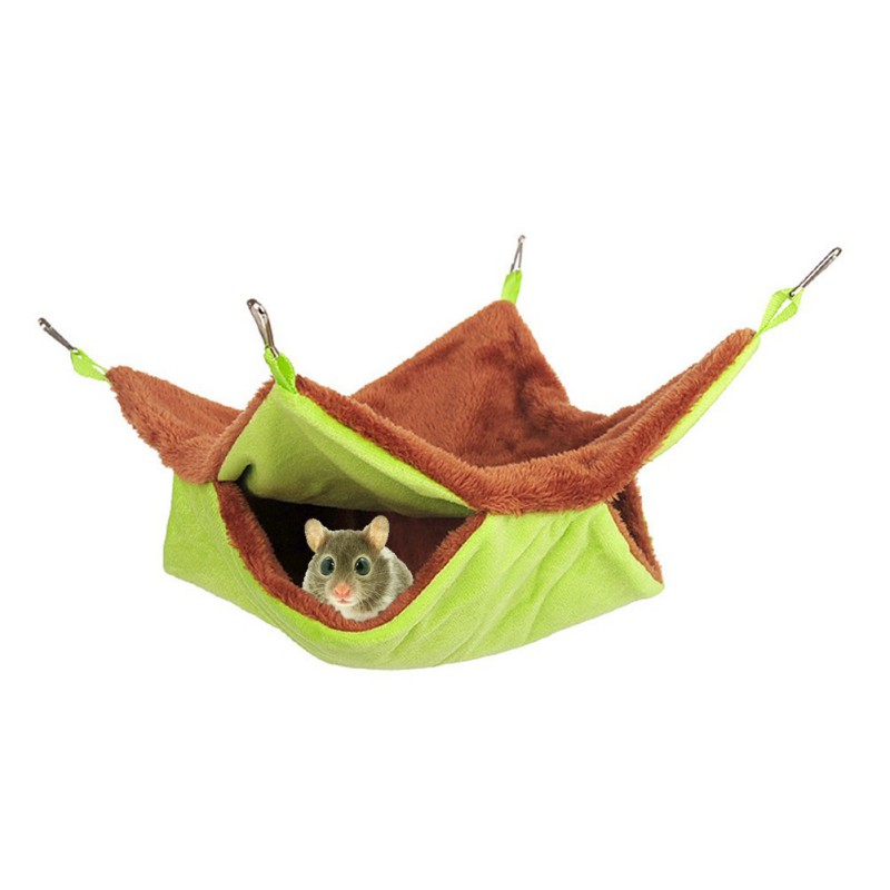 HKM-7041981 Cozy Plush Cloth Hamster Nest with Metal Buckles for Small Pets - Two Sizes Available