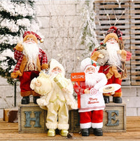 HKM-704339 Standing Santa Claus Doll - Decorative Christmas Ornament - Plastic Material, Semi-Manual Craft