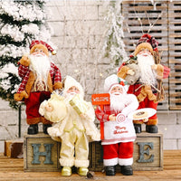 HKM-704339 Standing Santa Claus Doll - Decorative Christmas Ornament - Plastic Material, Semi-Manual Craft