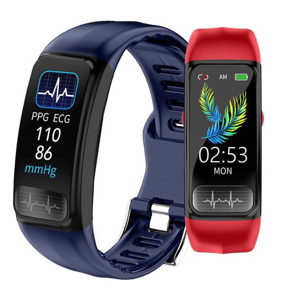 HKM-704403 Intelligent Sports Bracelet with Heart Rate and Blood Pressure Monitoring, PPG, ECG - Touch Control, Multiple Colors