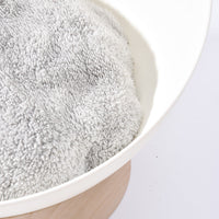 HKM-7044413 Multifunctional Cat Egg Shell Nest with Turntable ¨C Plastic Design, White Wood Grain Base