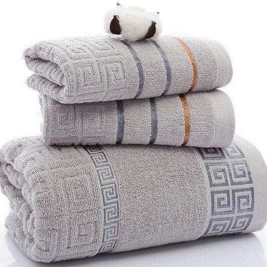 HKM-704467 Three-Piece Cotton Towel Set with One Bath Towel and Two Hand Towels