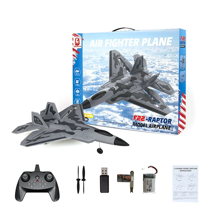 HKM-704531 Electric Remote Control EPP Foam Fighter Glider Airplane - Ready-to-Fly Model for Outdoor Fun