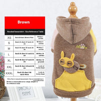 HKM-7045437 Cozy Cotton Pet Sweatshirt in Brown, Green, and Pink - Multiple Sizes Available