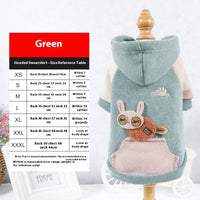 HKM-7045437 Cozy Cotton Pet Sweatshirt in Brown, Green, and Pink - Multiple Sizes Available