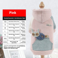 HKM-7045437 Cozy Cotton Pet Sweatshirt in Brown, Green, and Pink - Multiple Sizes Available