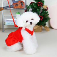 HKM-7045949 Thick Wool Bow-Knot Skirt for Pets - Festive Christmas Apparel in Sizes S to XXL