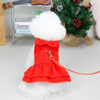 HKM-7045949 Thick Wool Bow-Knot Skirt for Pets - Festive Christmas Apparel in Sizes S to XXL