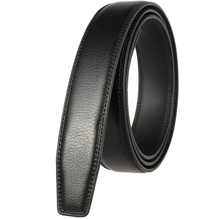 HKM-704595 Men's Custom Leather Belt with Automatic Buckle - Stylish and Adjustable Leather Strap