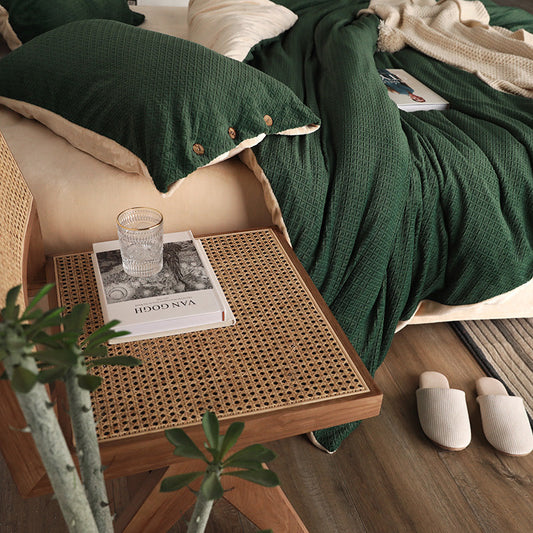 HKM-704659 Solid Color Four-Piece Bedding Set in Milk Fiber – Multiple Sizes Available