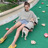 HKM-7046717 Striped Cotton T-Shirt for Small Dogs and Cats in Casual Style, Available in Various Colors and Sizes