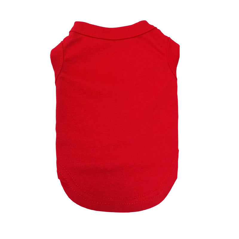 HKM-7048509 Casual Cotton T-shirt for Dogs in Various Colors and Sizes