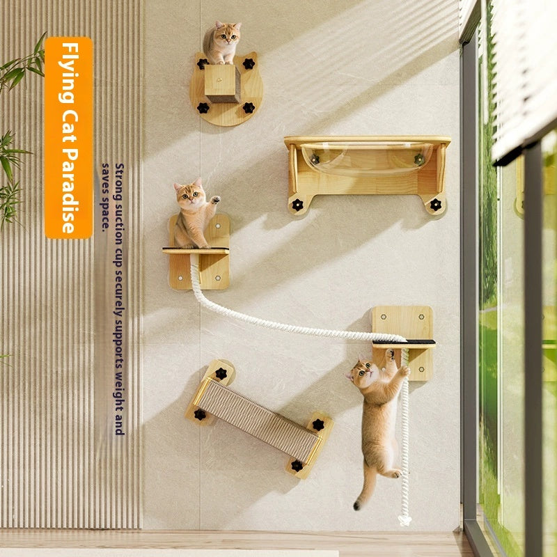 HKM-7049405 Sisal Cat Scratching Space Capsule with Sucker Lanyard and Scratch Columns
