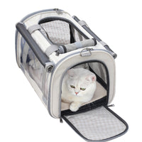 HKM-7049789 Foldable Transparent Pet Carrier Bag for Cats and Dogs, Breathable Oxford Cloth, Medium Soft Design