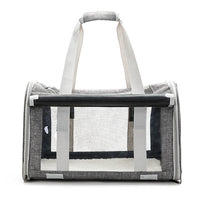 HKM-7049789 Foldable Transparent Pet Carrier Bag for Cats and Dogs, Breathable Oxford Cloth, Medium Soft Design