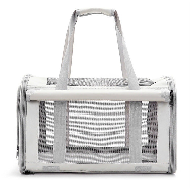 HKM-7049789 Foldable Transparent Pet Carrier Bag for Cats and Dogs, Breathable Oxford Cloth, Medium Soft Design