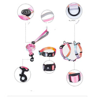 HKM-7049917 Gradient Color Pet Chest Straps - Polyester in Purple, Blue Sea, Neon, Green Mountains, Sizes S, M, L