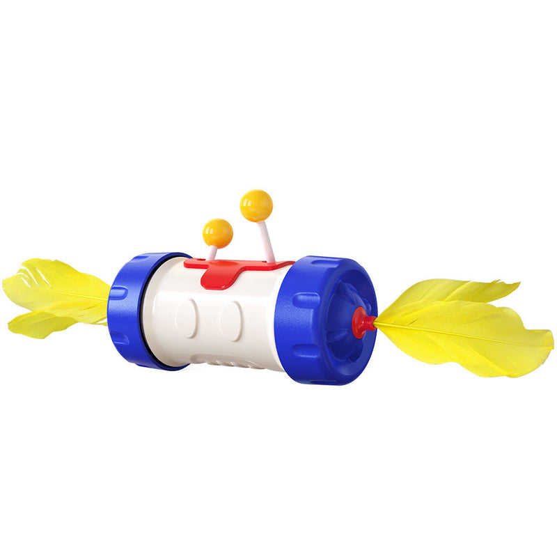 HKM-7050941 Interactive Cat Tumbler Toy with Feather Stick - Engaging Playtime for Feline Friends