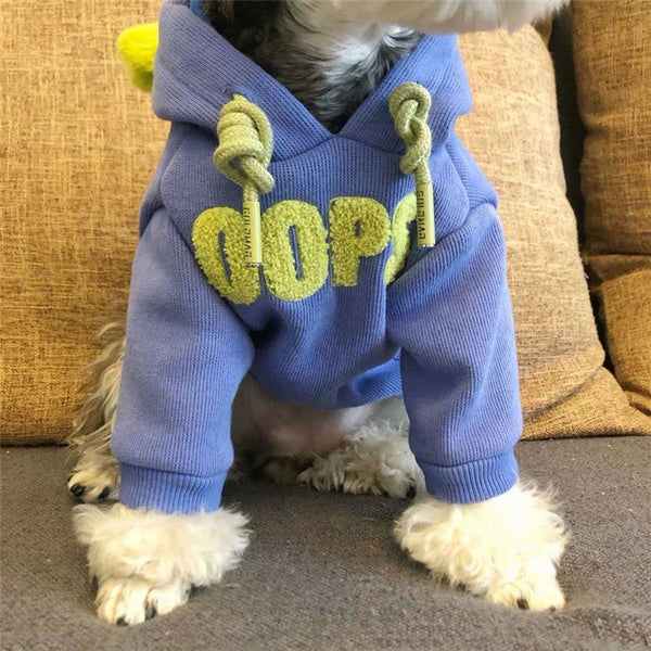 HKM-7051197 Cozy Plus Velvet Hooded Sweater for Small to Medium Dogs and Cats