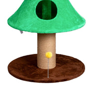 HKM-7051581 Large 59in Christmas Tree Cat Tower with 2 Cat Condos, Scratching Post, and Teaser Toy for Indoor Cats