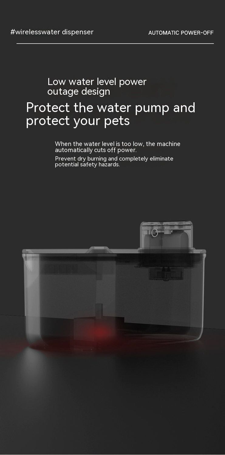 HKM-7051965 Intelligent Wireless Pet Water Dispenser with Stainless Steel Plate for Cats and Dogs