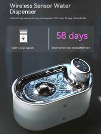 HKM-7051965 Intelligent Wireless Pet Water Dispenser with Stainless Steel Plate for Cats and Dogs