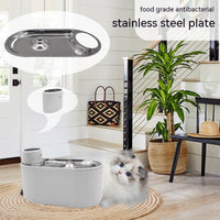 HKM-7051965 Intelligent Wireless Pet Water Dispenser with Stainless Steel Plate for Cats and Dogs