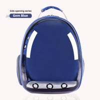HKM-7052349 Transparent Panoramic Four Seasons Universal Pet Backpack with Side Opening - Breathable Design in Various Colors