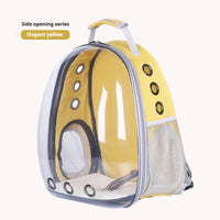 HKM-7052349 Transparent Panoramic Four Seasons Universal Pet Backpack with Side Opening - Breathable Design in Various Colors