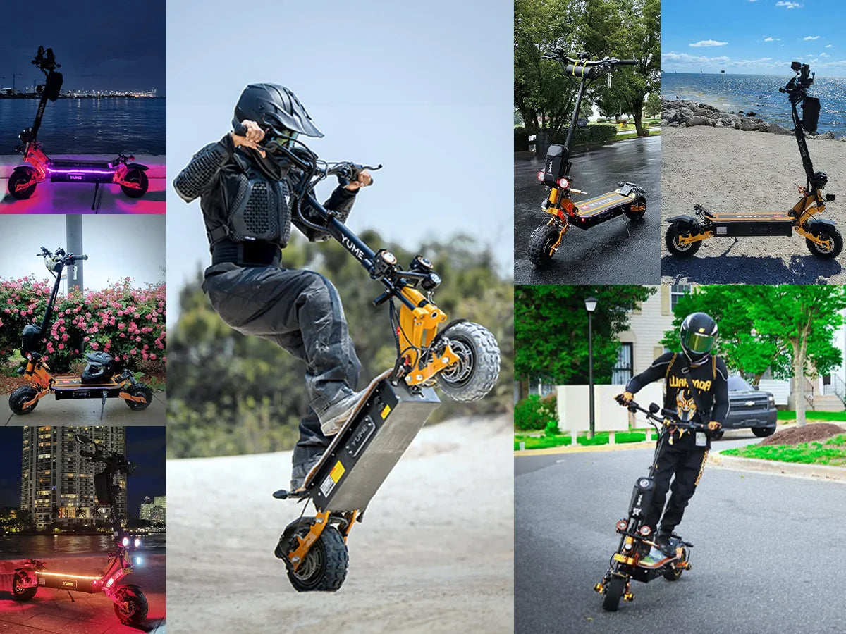 HKM-705235 YUME 60V X11+ Dual Motor Off-Road Electric Scooter with 11-Inch Tires, 40-50 km Range, and Full Suspension