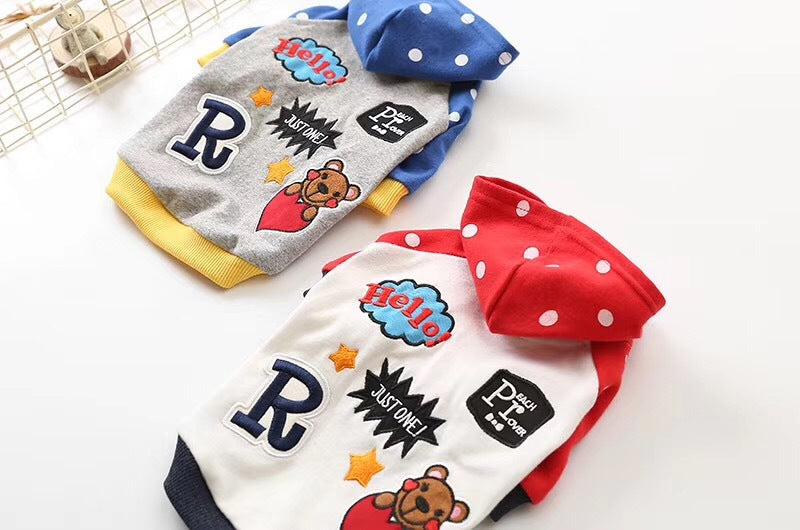 HKM-7052477 Cozy Cotton Hooded Sweatshirt for Dogs - Autumn and Winter Essentials