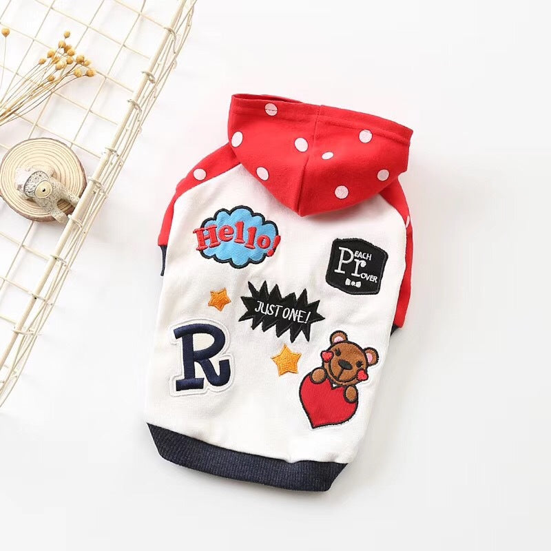HKM-7052477 Cozy Cotton Hooded Sweatshirt for Dogs - Autumn and Winter Essentials