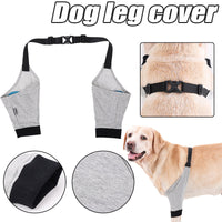 HKM-7052733 Breathable Cotton Knee Pads for Dog Front Leg Injury Protection – Casual Design in Gray
